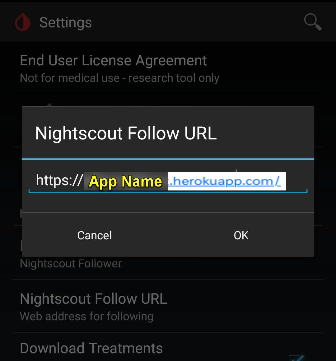Heroku nightscout followers url